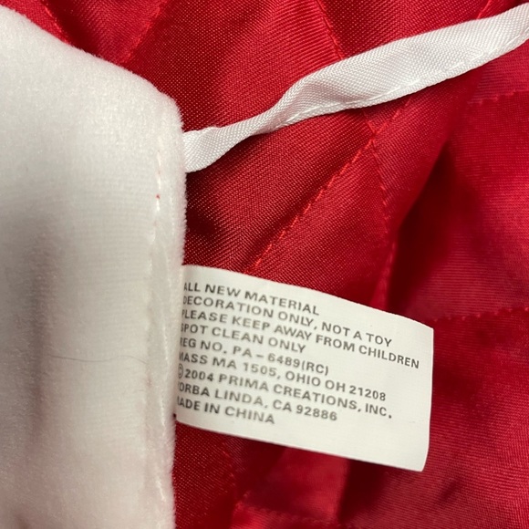 Candy Cane Christmas Tree Skirt 43" Red White Velvet Plush - Picture 4 of 8